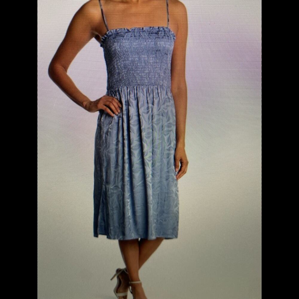 NWT NSR Sara Smocked midi dress small